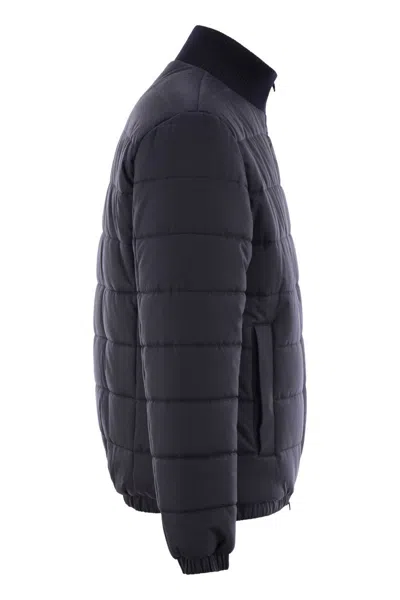 Kiton Technical Fabric Bomber Jacket In Black