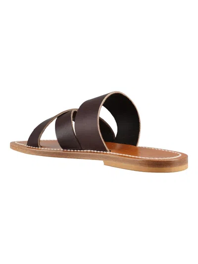 Kjacques Crossover-strap Calf-leather Slides