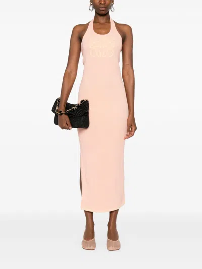 Loewe Anagram Long Tank Dress In Pink