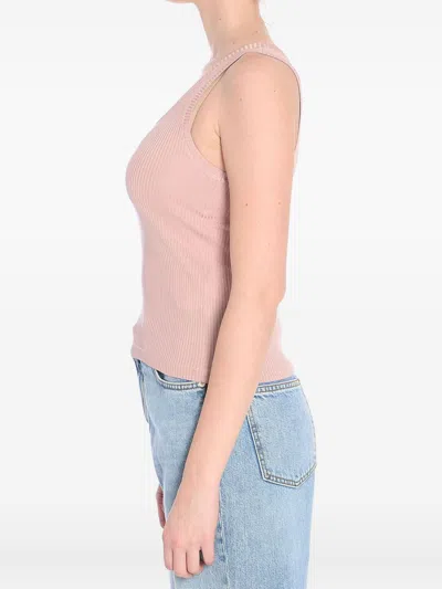 Loewe Pink Silk Tank Top With Anagram Logo In Pink