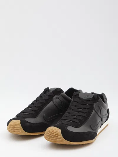 Loewe Ballet Runner 2.0 Suede-trimmed Leather Sneakers In Black