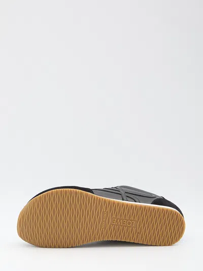 Loewe Ballet Runner 2.0 Suede-trimmed Leather Sneakers In Black
