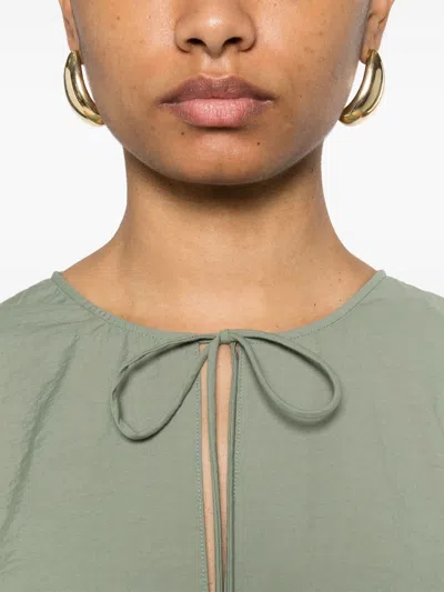 Loewe Cotton Blend Midi Dress In Gray