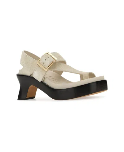 Loewe Ease 70 Oversized Buckle Suede Sandals
