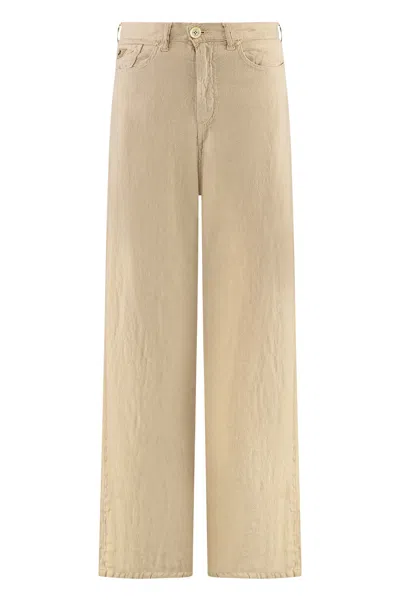Lois Marlene Linen Trousers In Pink
