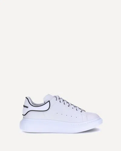 Alexander Mcqueen Chunky Leather Sneakers Featuring Perforated Profiles In White