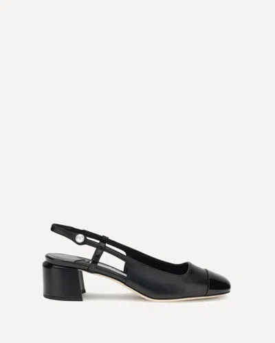 Jimmy Choo Patent Leather Pumps With Slingback And Decorative Button