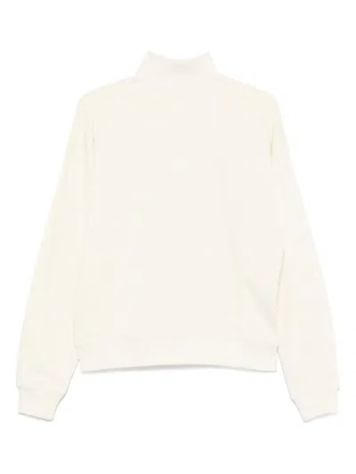 Maison Kitsuné Double Bold Fox Head Half Zip Comfort Sweatshirt In White