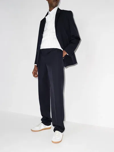 Maison Margiela White Sneakers With Smooth And Textured Accents In Multi