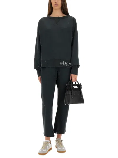 Maison Margiela Black Cotton Trousers In Black