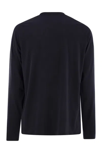 Majestic Long-sleeved Crew-neck T-shirt In Black