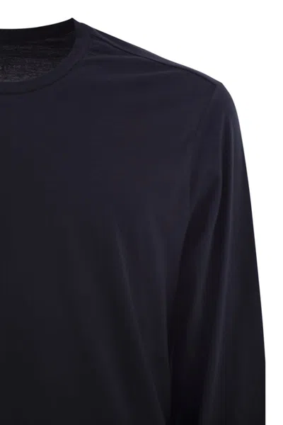 Majestic Long-sleeved Crew-neck T-shirt In Black