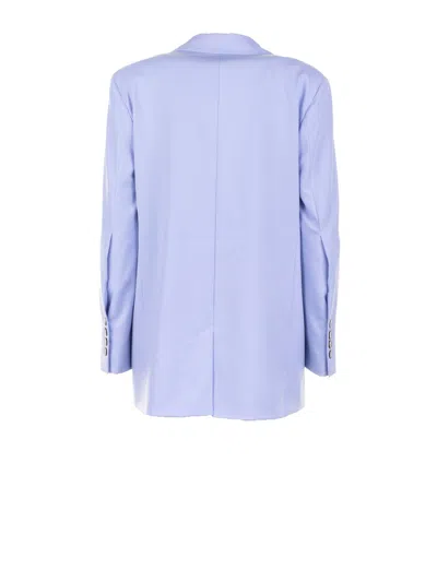 Marella Single-breasted Jacket In Light Blue In Blue