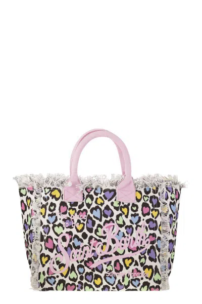 Mc2 Saint Barth Vanity - Canvas Bag With Heart Print