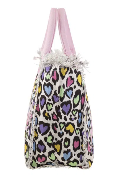 Mc2 Saint Barth Vanity - Canvas Bag With Heart Print