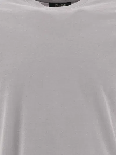 Zanone Grey T-shirt With Soft Cotton-elastane Blend In Gray