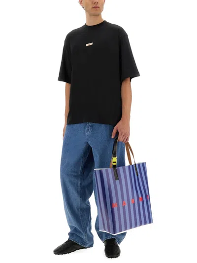 Marni Brand Label T-shirt In Black