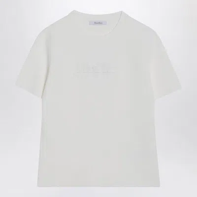 Max Mara White T-shirt In Viscose Crêpe In White