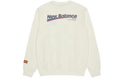 New Balance Unisex Round-neck Sweatshirt Ivory In White