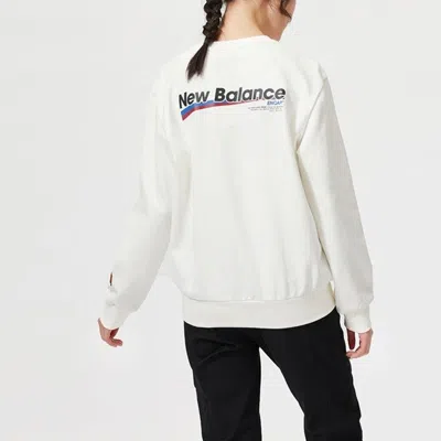 New Balance Unisex Round-neck Sweatshirt Ivory In White