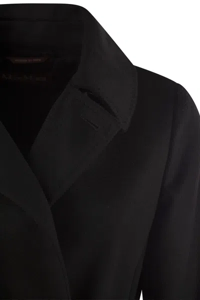 Max Mara Straight-cut Black Coat With Double-button Closure In Black