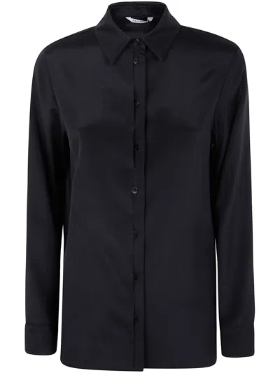 Max Mara Relaxed Fit Black Silk-elastane Blend Shirt