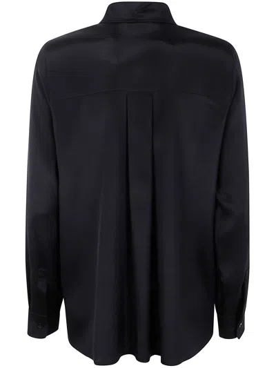 Max Mara Relaxed Fit Black Silk-elastane Blend Shirt