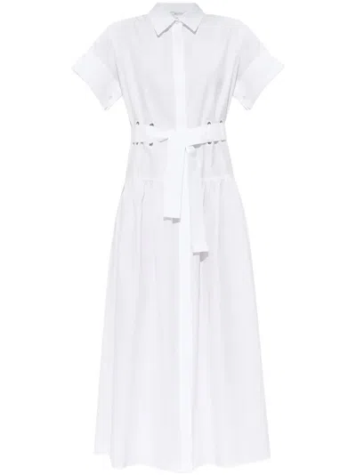 Max Mara Agoraio Cotton Poplin Shirt Dress In White