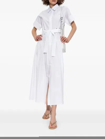 Max Mara Agoraio Cotton Poplin Shirt Dress In White