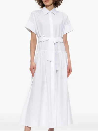 Max Mara Agoraio Cotton Poplin Shirt Dress In White