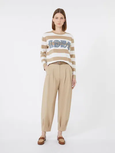 Max Mara Sleeveless Crew Neck Top With Embroidered Detail