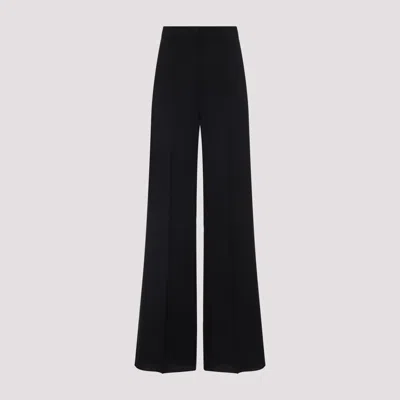 Max Mara Wide-leg Trousers With Tailored Fit And Luxurious Texture In Black