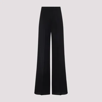 Max Mara Wide-leg Trousers With Tailored Fit And Luxurious Texture In Black