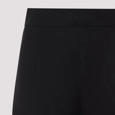 Max Mara Wide-leg Trousers With Tailored Fit And Luxurious Texture In Black
