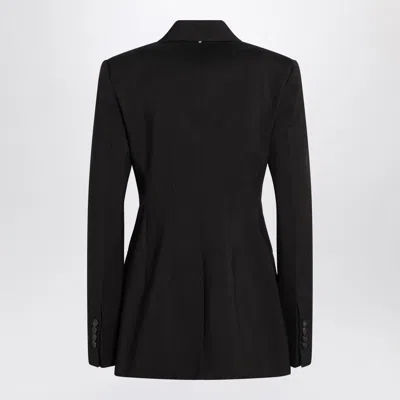 Sportmax Adamo Double Breasted Tailored Virgin Wool Blazer In Black