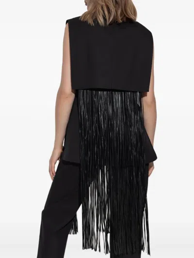 Sportmax Soraia Fringed Sleeveless Top In Black
