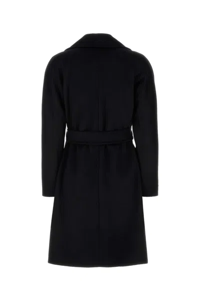 Max Mara Studio Black Wool Dravenna Coat In Black