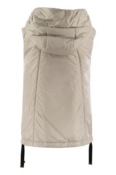 Max Mara The Cube Greengo Sleeveless Puffer Beige In Gray