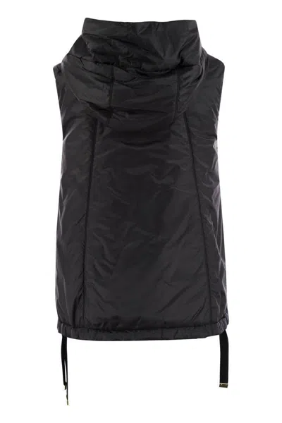 Max Mara The Cube Women Black Greengo Padded Hooded Vest In Blue