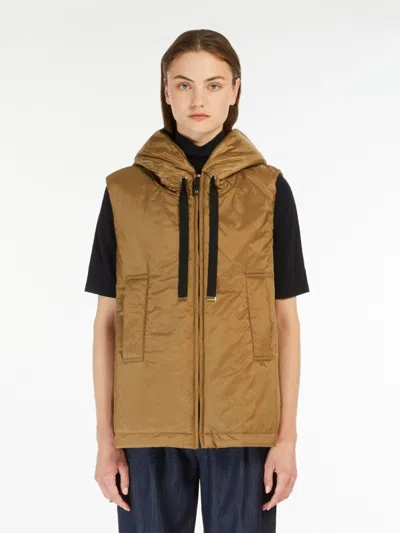 Max Mara The Cube Greengo - Sleeveless In Drip-proof Technical Fabric In Brown