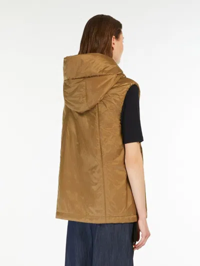Max Mara The Cube Greengo - Sleeveless In Drip-proof Technical Fabric In Brown