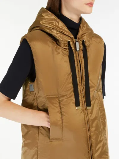 Max Mara The Cube Greengo - Sleeveless In Drip-proof Technical Fabric In Brown