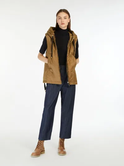 Max Mara The Cube Greengo - Sleeveless In Drip-proof Technical Fabric In Brown
