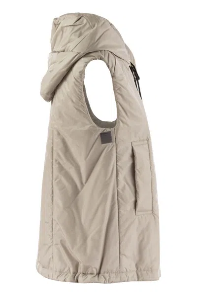 Max Mara The Cube Greengo Sleeveless Puffer Beige In Gray