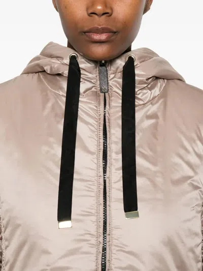 Max Mara The Cube Green Padded Nylon Jacket In Gray