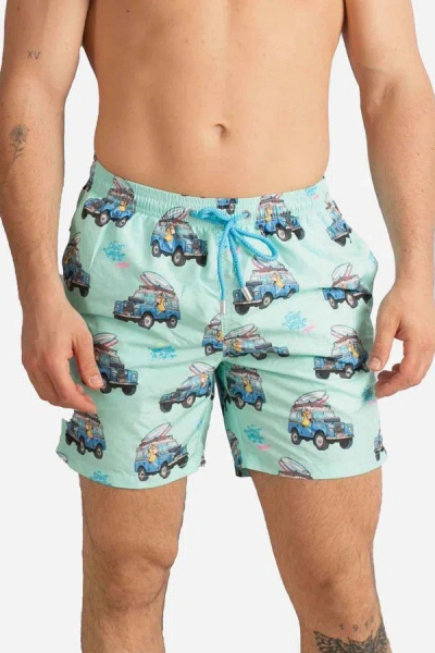 Mc2 Saint Barth Car-print Swim Shorts In Blue