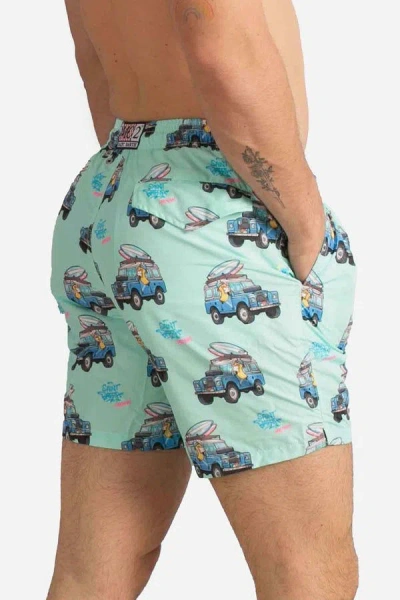 Mc2 Saint Barth Car-print Swim Shorts In Blue