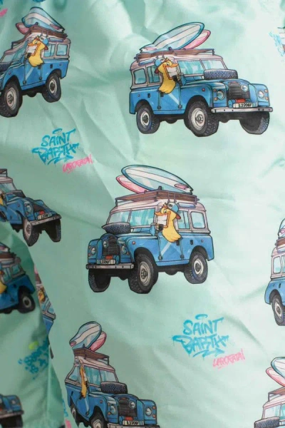 Mc2 Saint Barth Car-print Swim Shorts In Blue