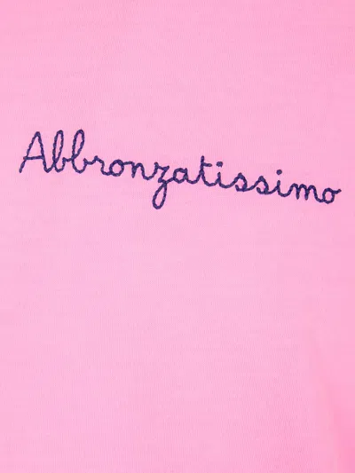 Mc2 Saint Barth Portofino Embroidered Crew Neck T-shirt In Pink