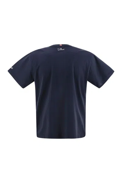 Mc2 Saint Barth Graphic Print Crew Neck T-shirt In Blue